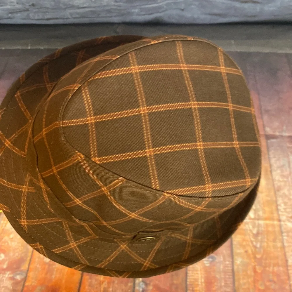 Brown Plaid Men's Trilby Hat